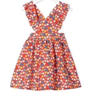 Gucci heart gg logo patent  cross back  dress red